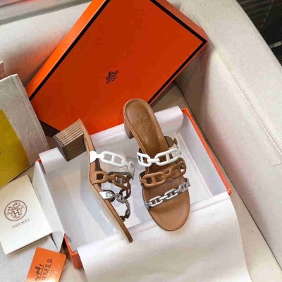 Hermes Tandem 50mm Sandals In Multicolour Lambskin