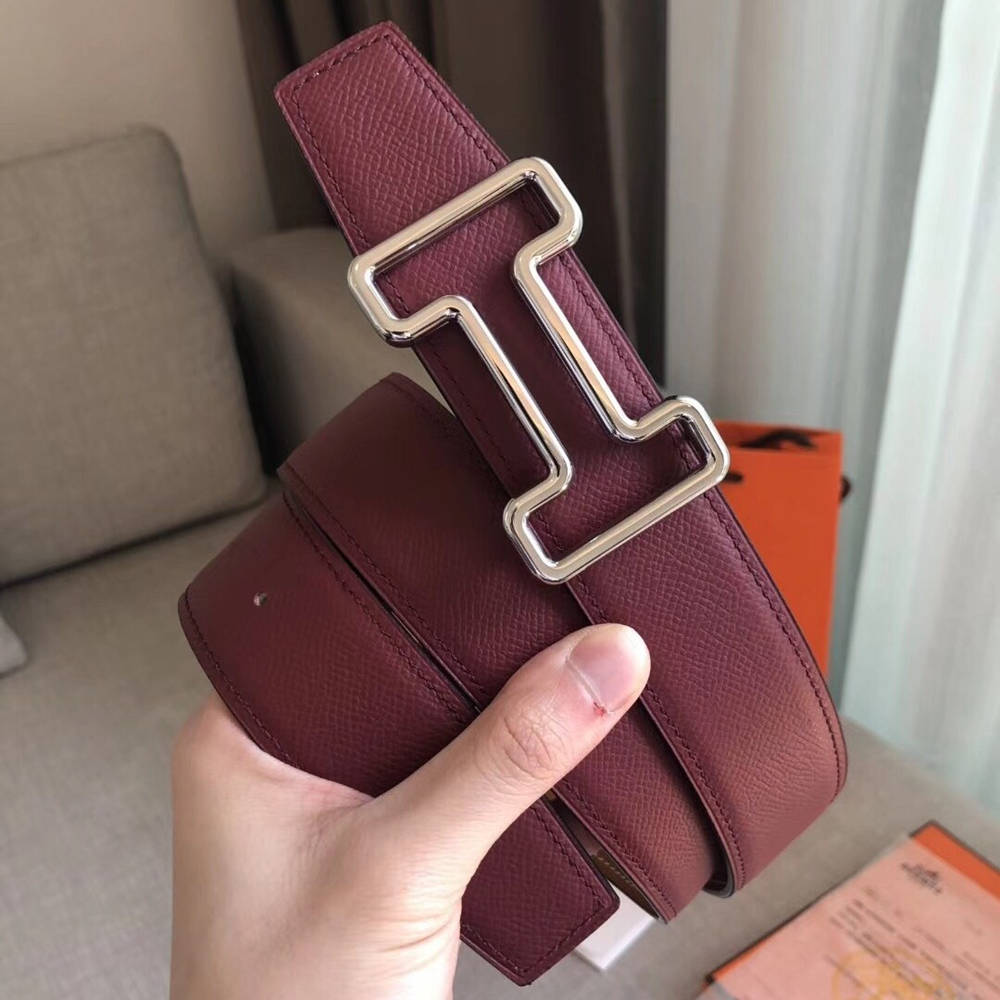 Hermes Tonight 38MM Reversible Belt In Ruby Gold Epsom Leather