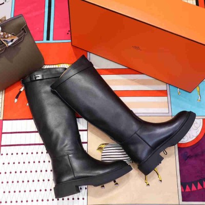 Hermes Variation Boots In Black Calfskin