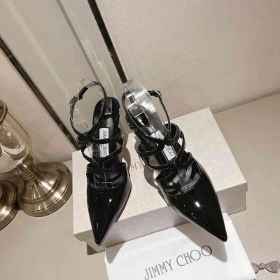 Jimmy Choo Azia Pumps 95mm in Black Patent Leather