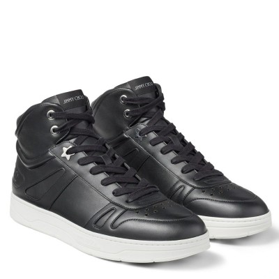 Jimmy Choo Hawaii High-top Sneaker In Black Leather