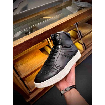 Jimmy Choo Hawaii High-top Sneaker In Black Leather