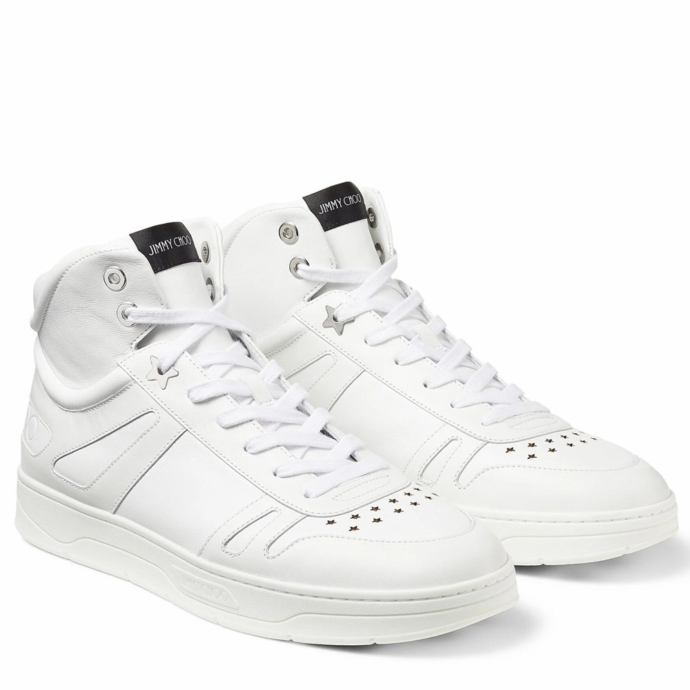 Jimmy Choo Hawaii High-top Sneaker In White Leather