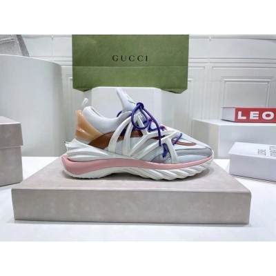 Jimmy Choo Wowen's Cosmos Sneakers in White and Pink Leather