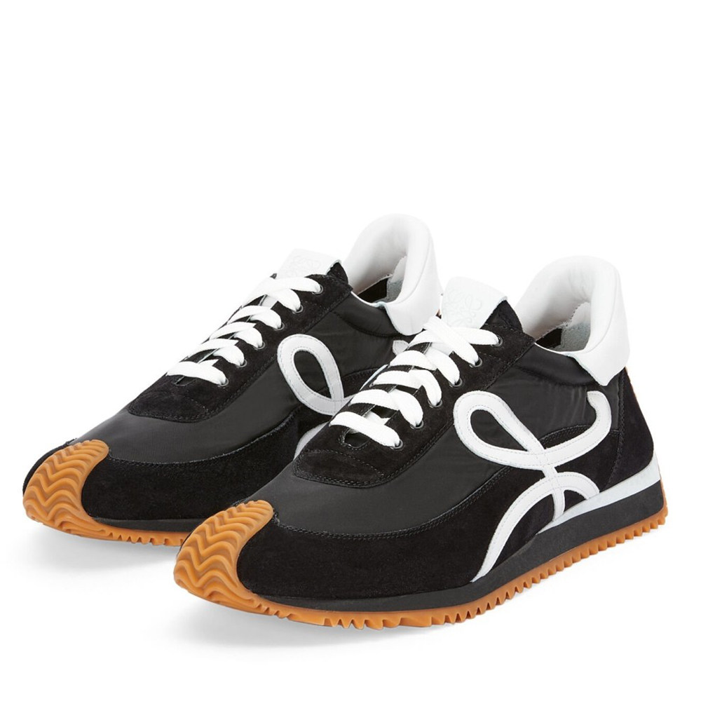 Loewe Flow Runner Sneakers in Black Nylon and Suede