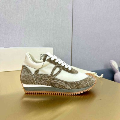 Loewe Flow Runner Sneakers in Green Brushed Suede