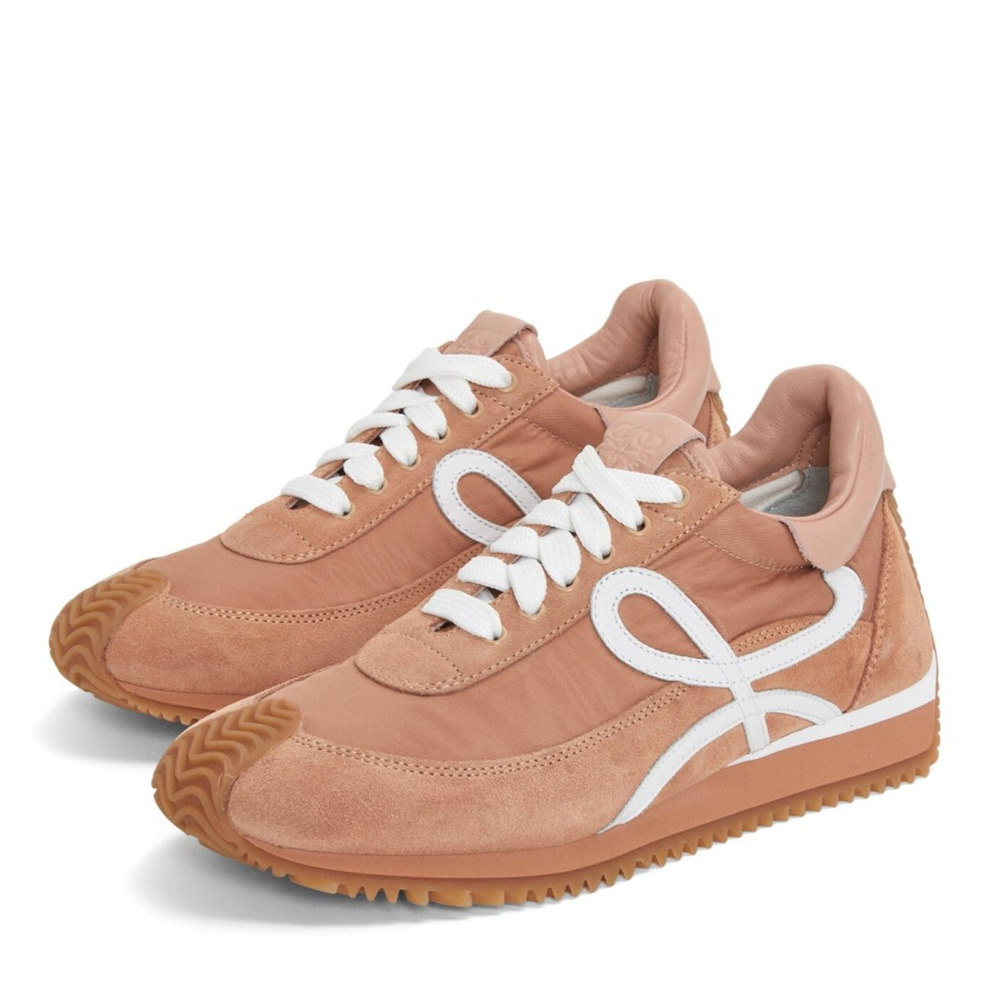 Loewe Flow Runner Sneakers in Powder Nylon and Suede