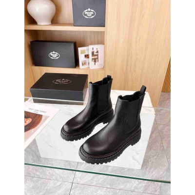 Prada Chelsea Boots in Black Leather