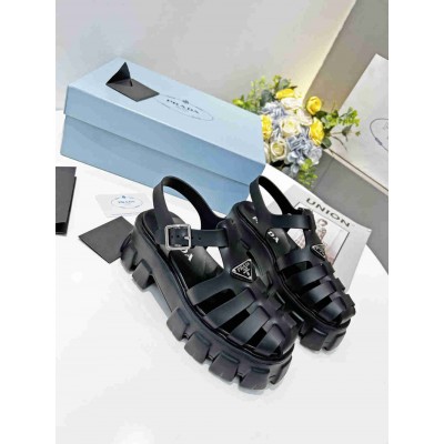 Prada Foam Sandals in Black Rubber