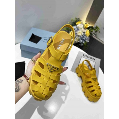 Prada Foam Sandals in Yellow Rubber