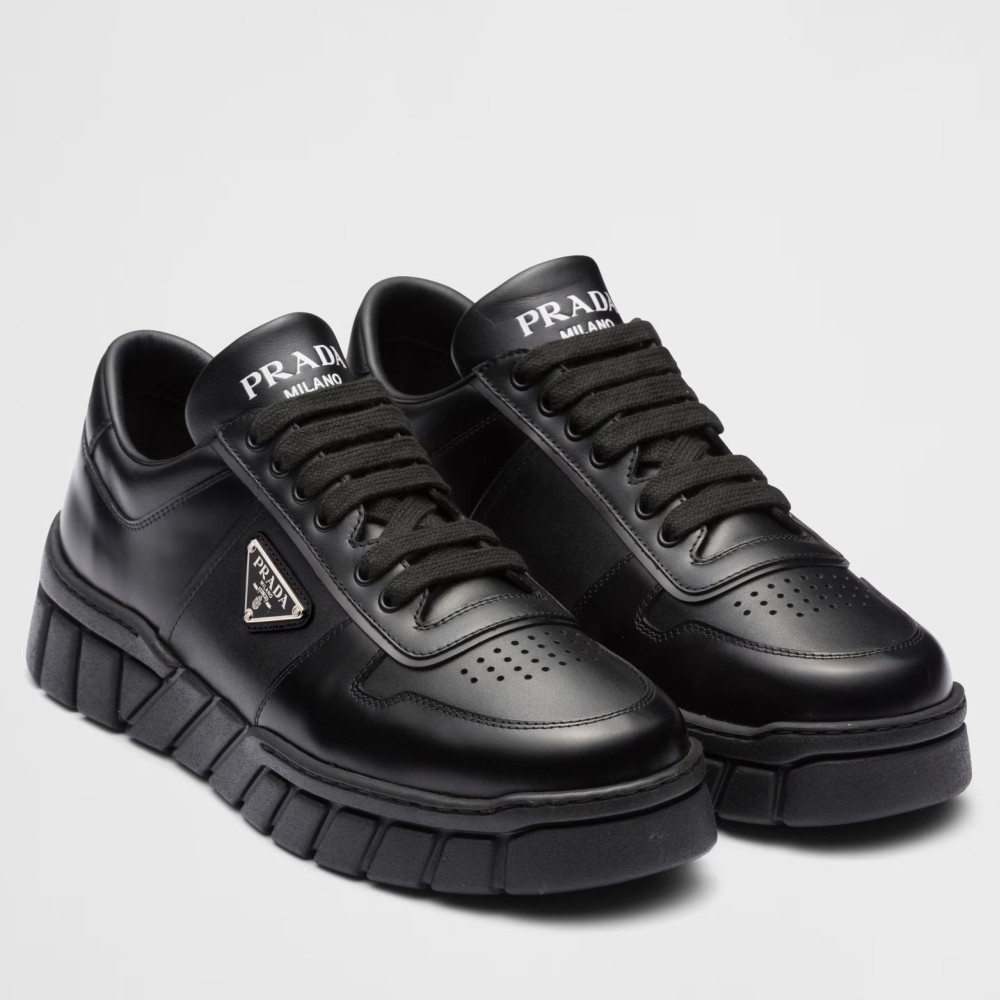 Prada Low-top Sneakers in Black Leather