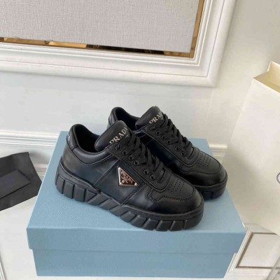 Prada Low-top Sneakers in Black Leather