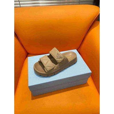 Prada Sandals in Beige Padded Nappa Leather