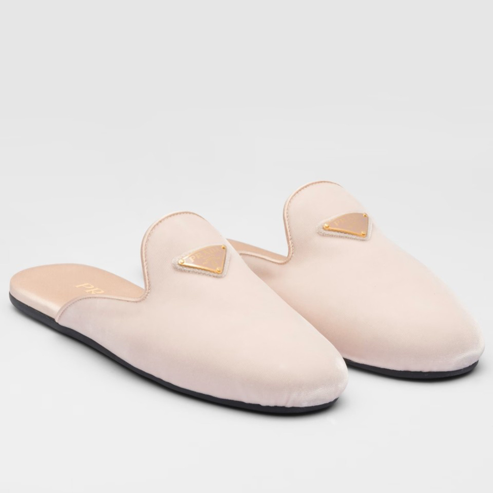 Prada Slippers in Nude Velvet
