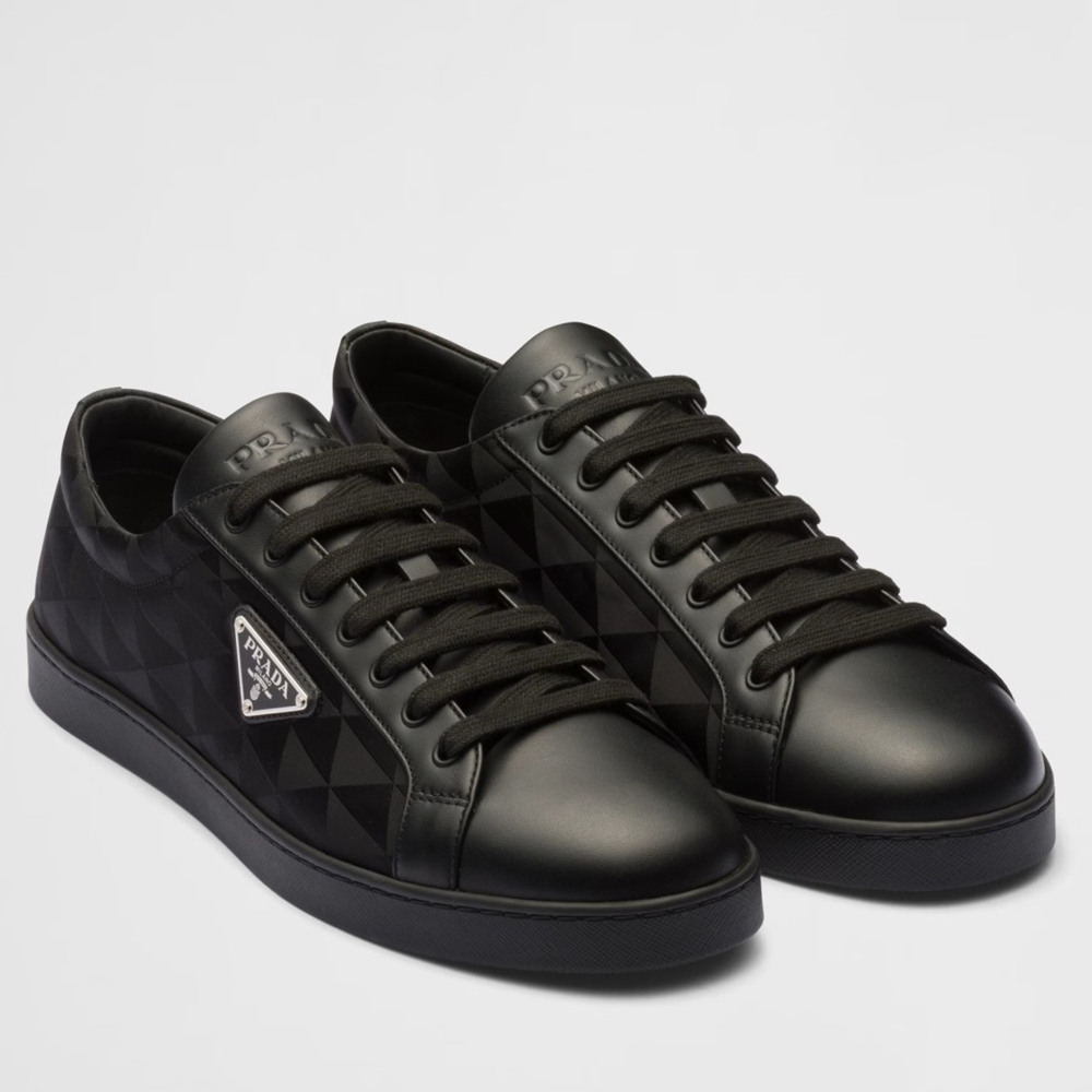 Prada Sneakers in Black Leather and Nylon