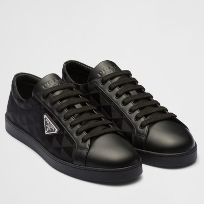 Prada Sneakers in Black Leather and Nylon