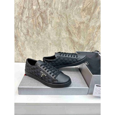 Prada Sneakers in Black Leather and Nylon
