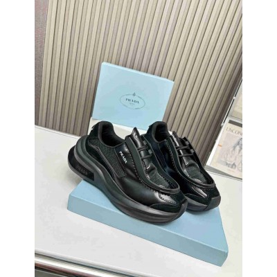 Prada Sneakers in Black Leather with Bike Fabric