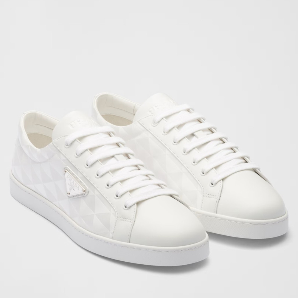 Prada Sneakers in White Leather and Nylon