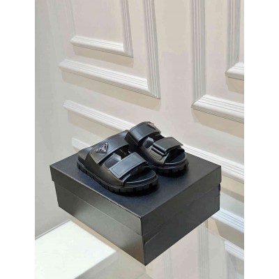 Prada Strap Sandals in Black Leather