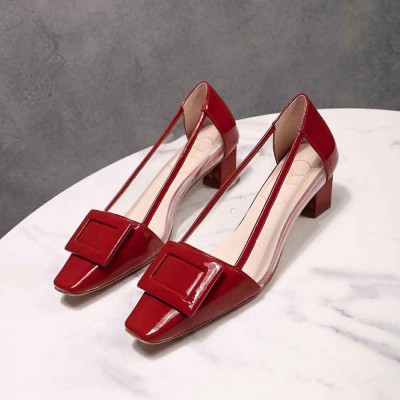Roger Vivier Belle Vivier Pumps In Red Patent and PVC