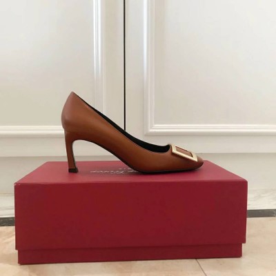 Roger Vivier Belle Vivier Trompette 70mm Pumps In Brown Calfskin