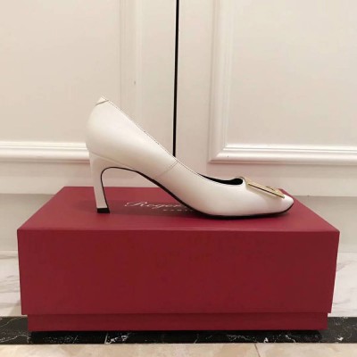 Roger Vivier Belle Vivier Trompette 70mm Pumps In White Calfskin