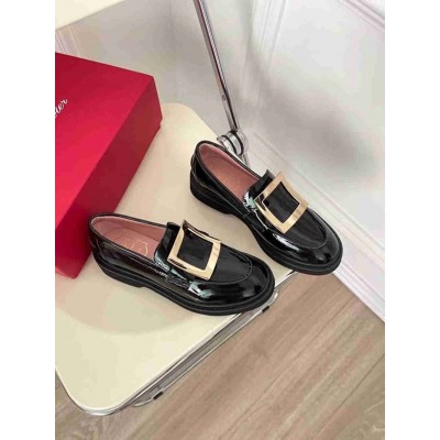 Roger Vivier Viv' Rangers Loafers In Black Patent Leather