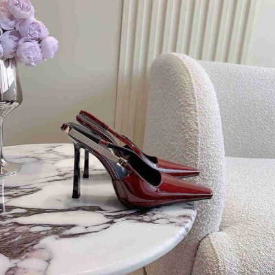 Saint Laurent Blake Slingback Pumps 110mm in Red Patent Leather