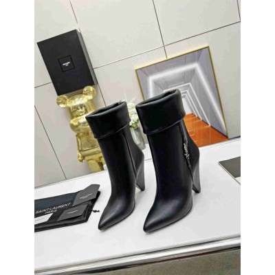 Saint Laurent Niki Ankle Boots in Black Leather