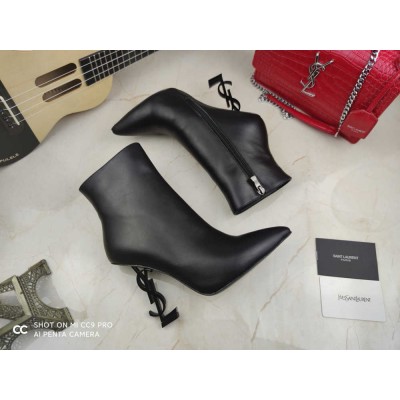 Saint Laurent Opyum Ankle Boots 110MM in Black Leather