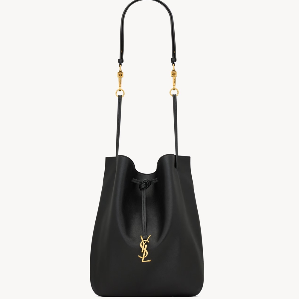 Saint Laurent Paris VII Pochon in Black Lambskin
