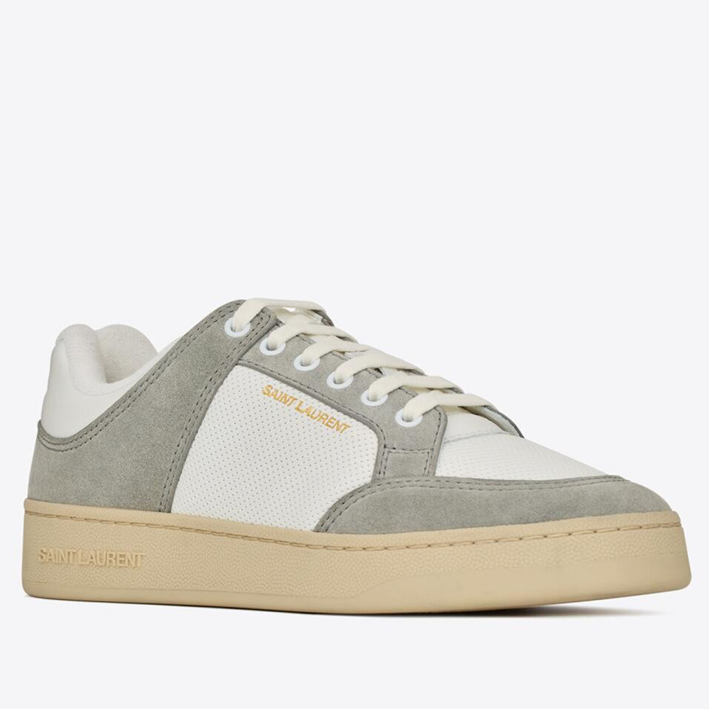 Saint Laurent SL 61 Sneakers in Grey and White Leather