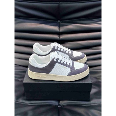 Saint Laurent SL 61 Sneakers in Grey and White Leather