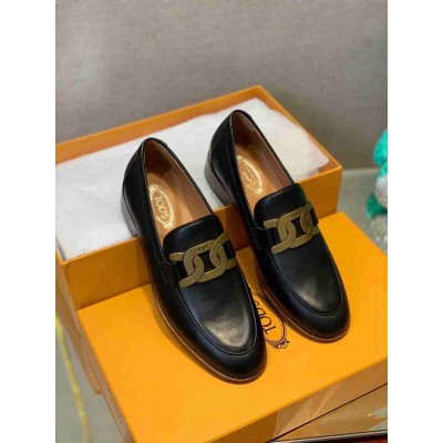 Tod's Cuoio Loafers In Black Calfskin