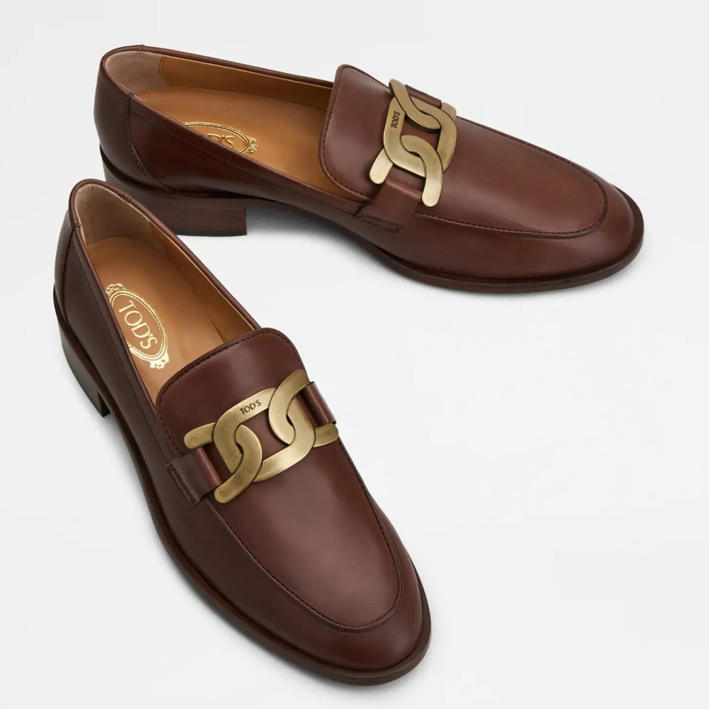 Tod's Cuoio Loafers In Brown Calfskin