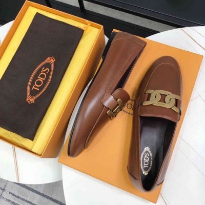 Tod's Kate Loafers In Dark Brown Calfskin