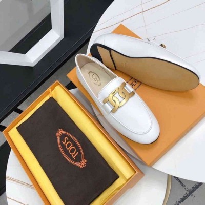 Tod's Kate Loafers In White Calfskin