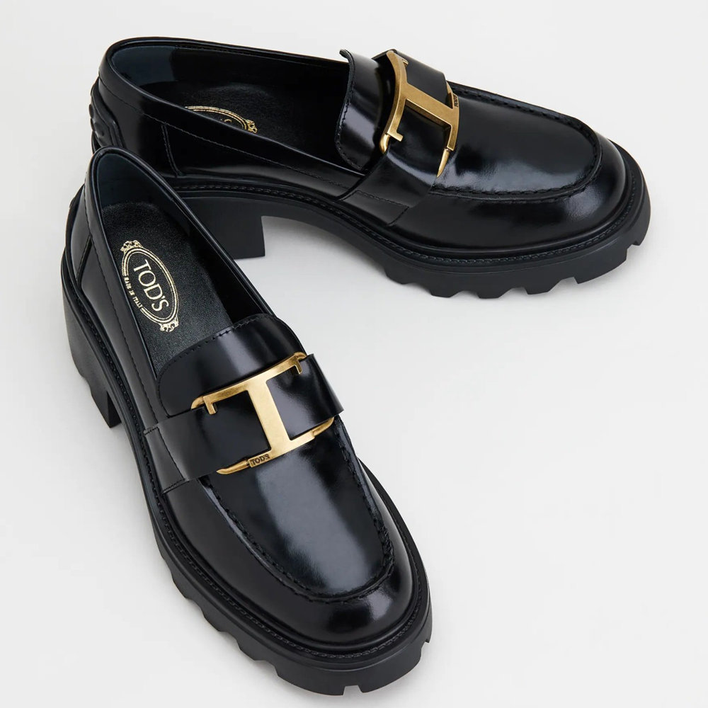 Tod's Loafers In Black Shiny Calfskin