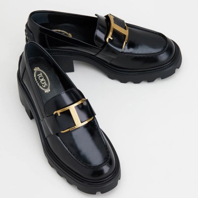 Tod's Loafers In Black Shiny Calfskin