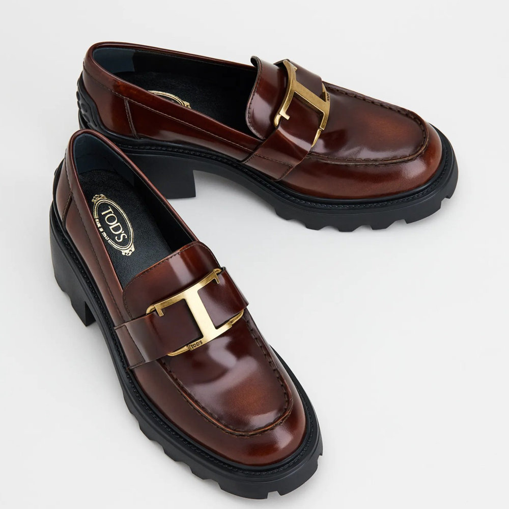 Tod's Loafers In Brown Shiny Calfskin