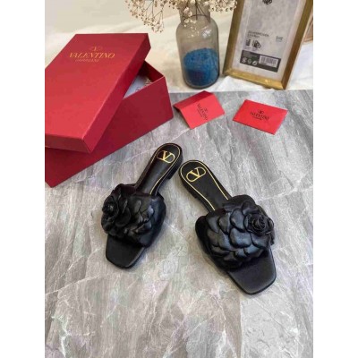 Valentino Atelier Shoes 03 Rose Edition Slides Sandals Black