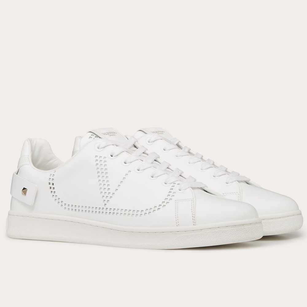Valentino Backnet Sneakers In White Leather