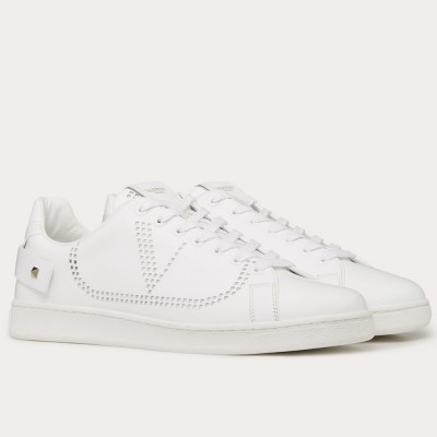 Valentino Backnet Sneakers In White Leather