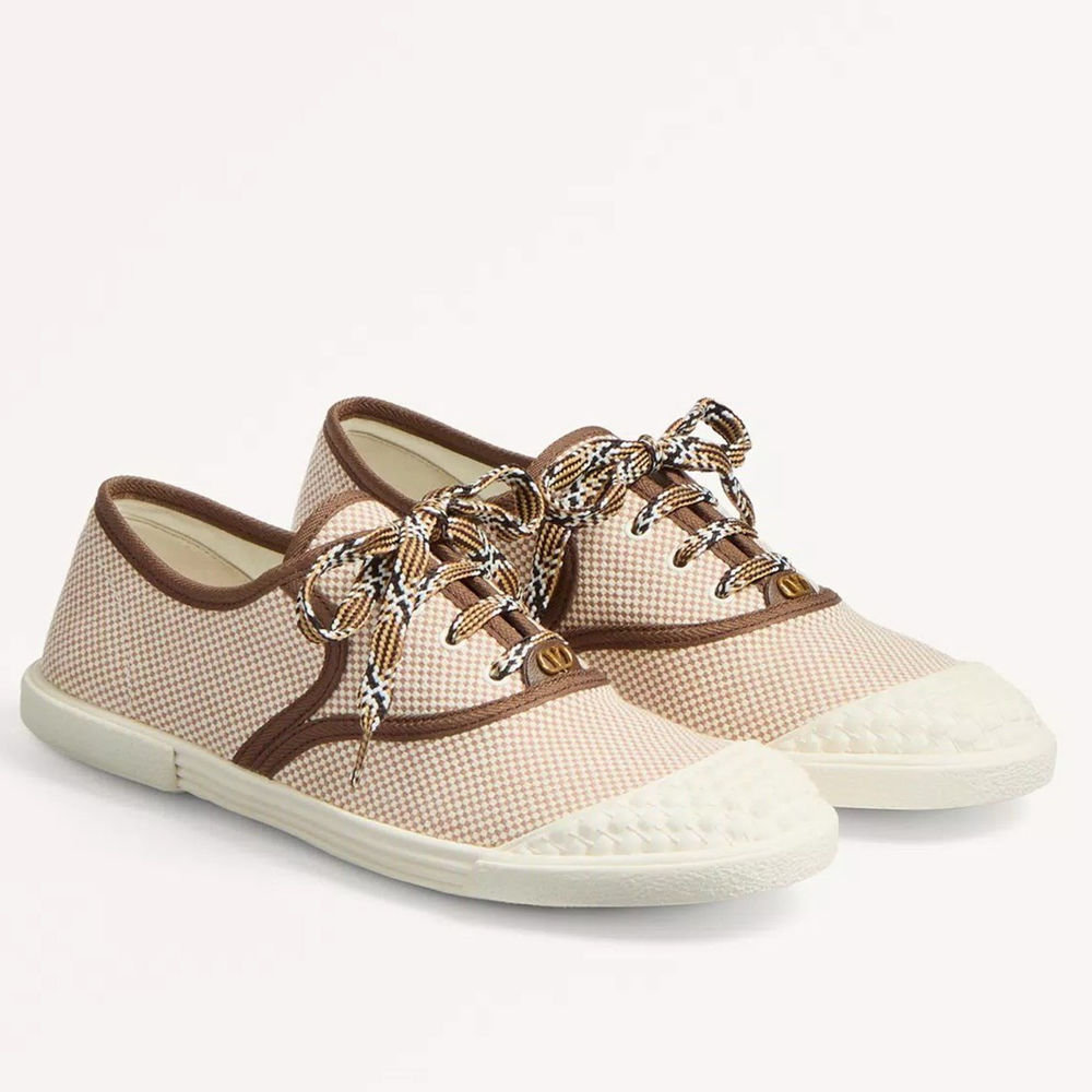 Valentino Bay By Bay Sneakers in Beige Canvas