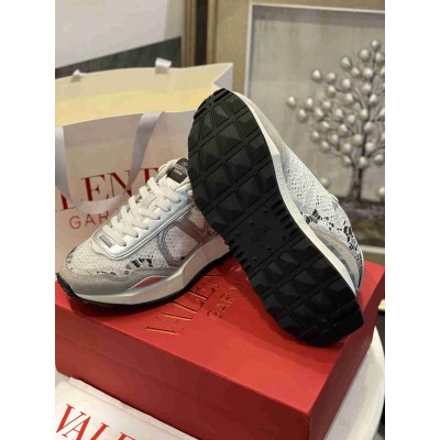 Valentino Lacerunner Sneakers in White Lace and Mesh