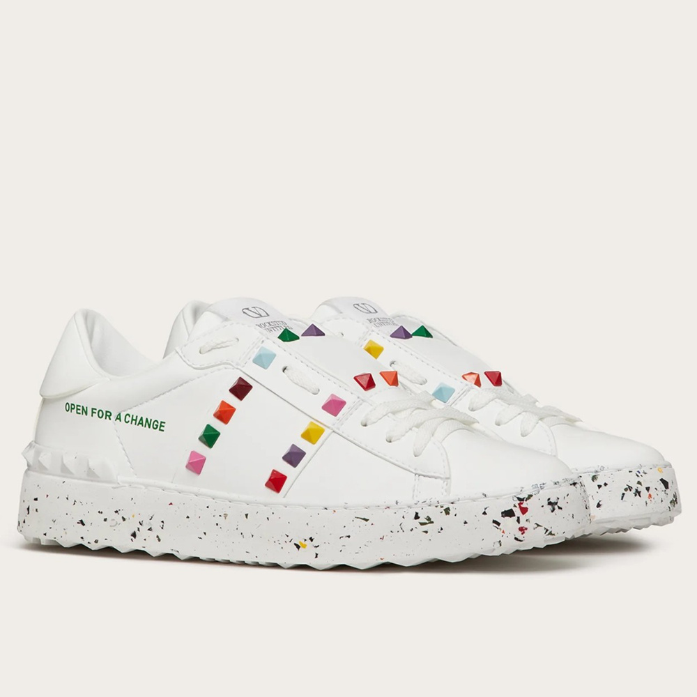 Valentino Open For a Change Sneakers with Multicoloured Rockstuds