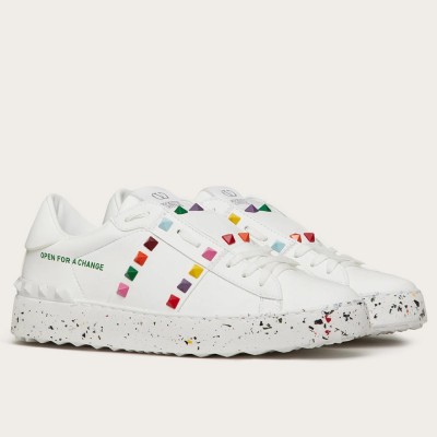 Valentino Open For a Change Sneakers with Multicoloured Rockstuds