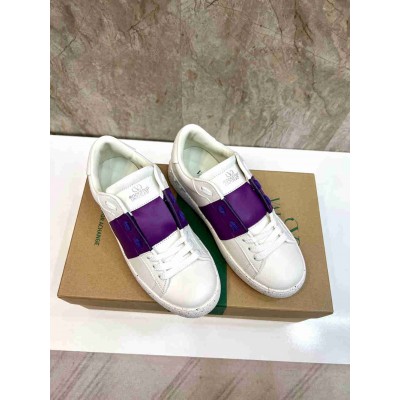 Valentino Open For a Change Sneakers with Purple Stripe