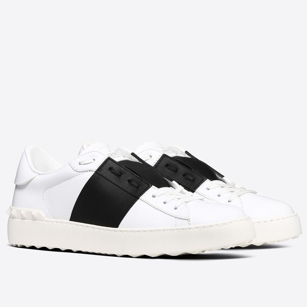 Valentino Open Sneakers with Black Leather Stripe
